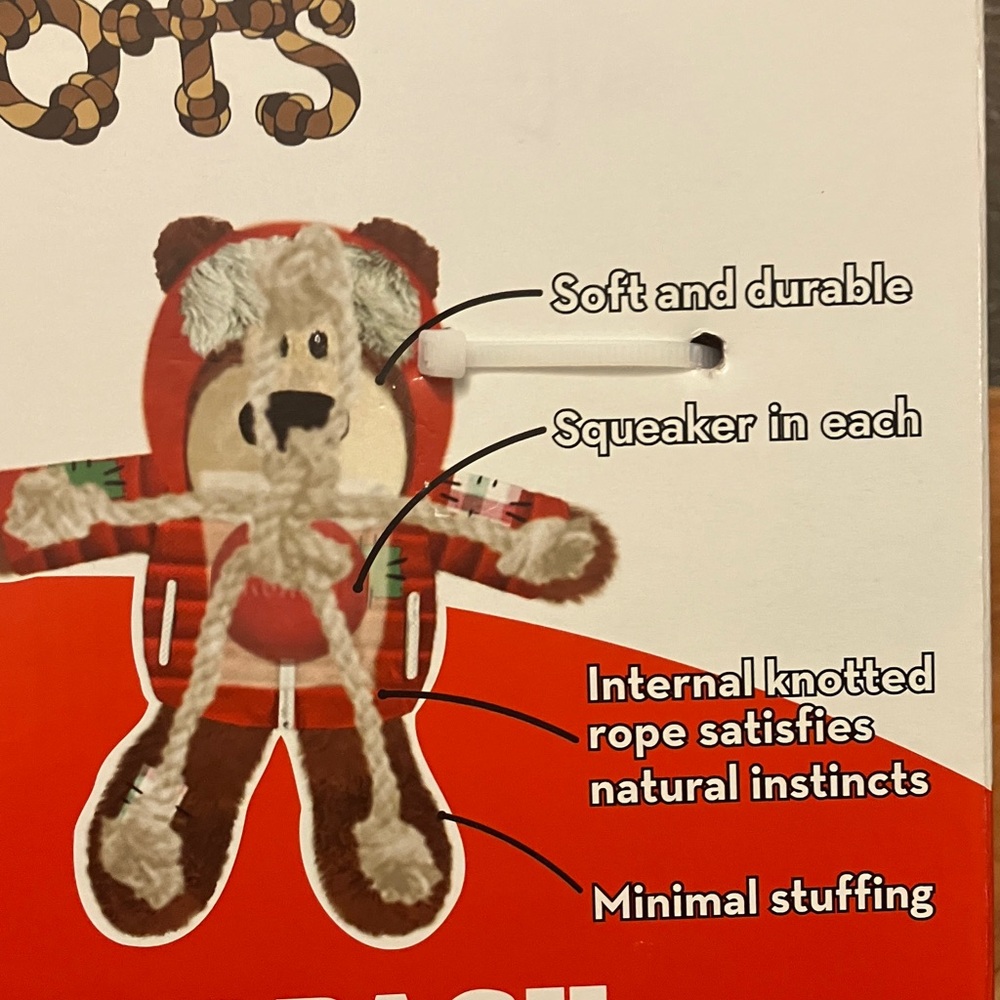 KONG Play Pack - Red and Brown Stuffed Animals. Durable, Rope, knot toy, popular - Picture 2 of 10